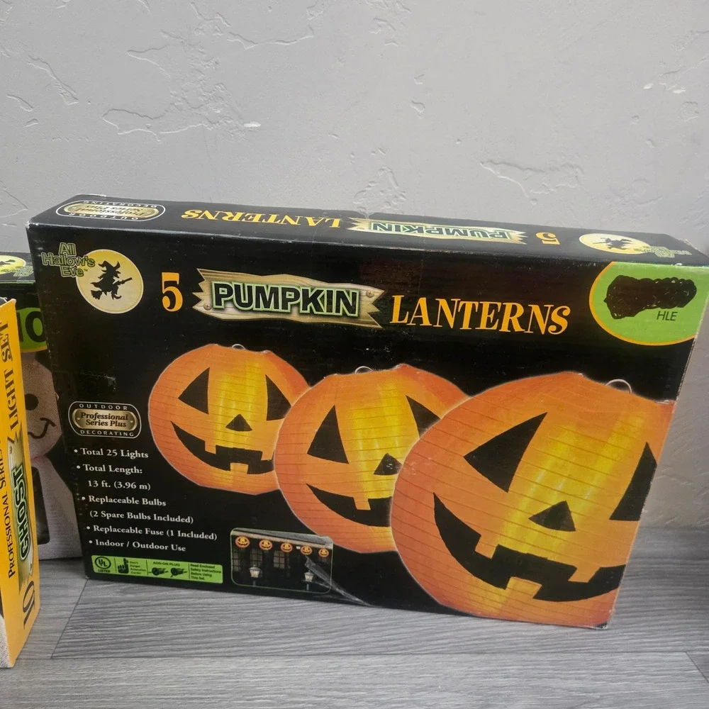 Vintage All Hallows Eve Halloween Light 5 Mix Sets Bundle Decor Pumpkins & Ghost